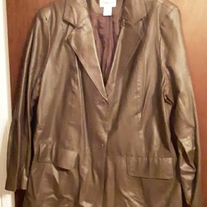 A brown leather jacket
